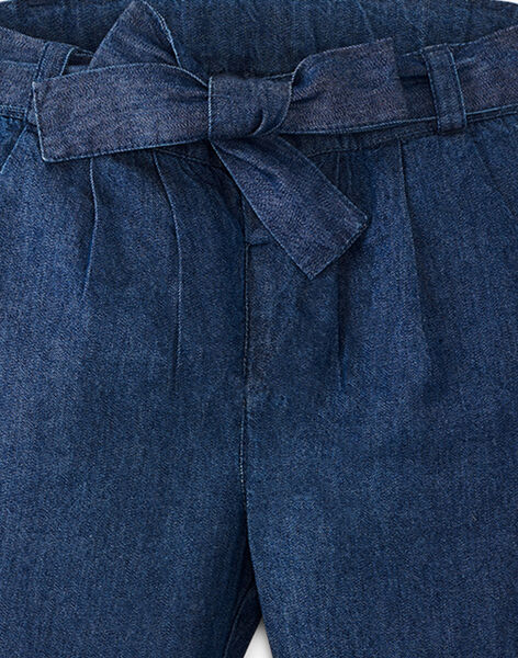 Pantalon fille en denim léger bleu coupe droite  ALDINETTE 20 / 20VU1914N03P269