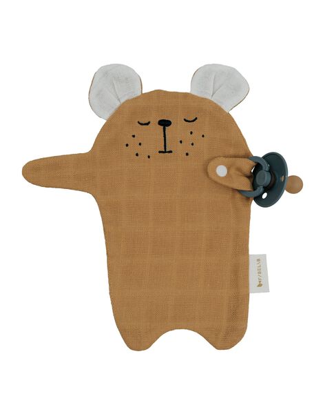 Doudou attache tetine ours ocre AT TET OURS OCR / 21PJPE005MIP101