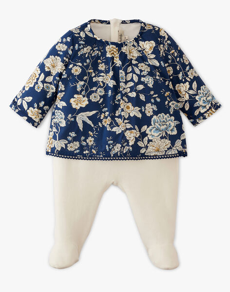 Grenouillère velours fille avec blouse Liberty intégrée : Pyjamas