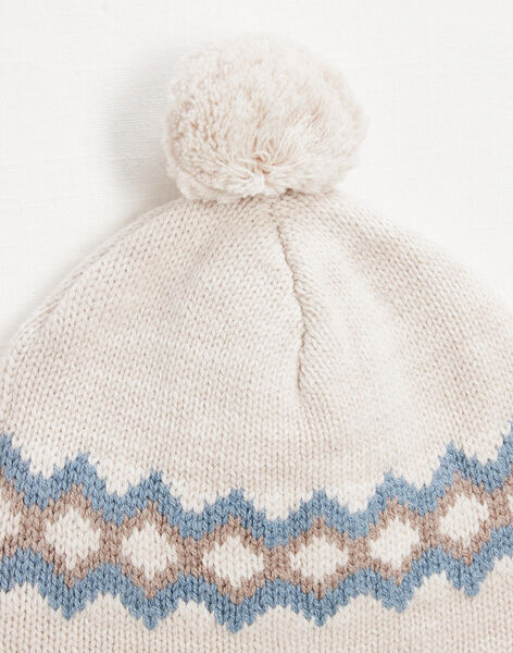 Bonnet en tricot avec motif jacquard en coton laine FAKI 22 / 22IU6113N49A013