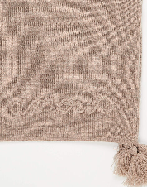 Couverture en laine Mérinos avec pompons brodée "amour" ILICHO 23 / 23IV7054NL1I816