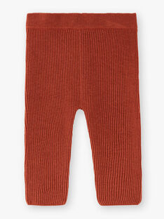 Caleçon fille rouge brique en côtes coton laine  BELA 20 / 20IU1951N3A506