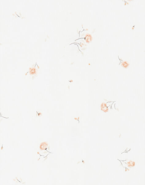 Top col fille manches longues en coton pima vanille imprimé petites fleurs DINETTE 21 / 21PV2211N0C114