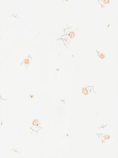 Top col fille manches longues en coton pima vanille imprimé petites fleurs  DINETTE 21 / 21PV2211N0C114