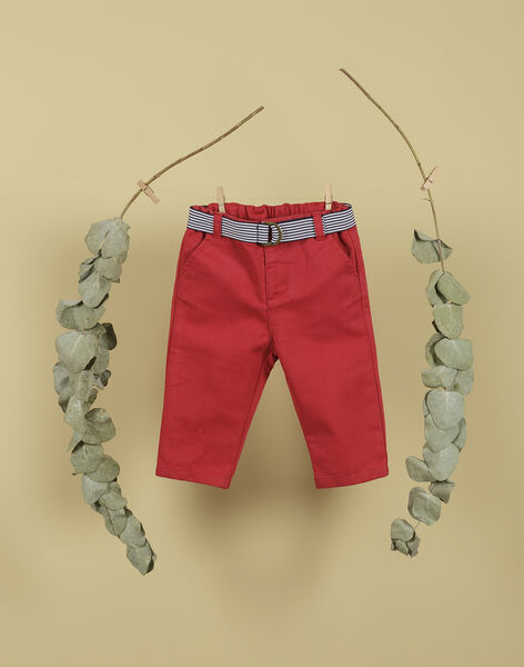 Pantalon rouge avec ceinture garçon TOPINAMBOUR 19 / 19VU2012N03F505