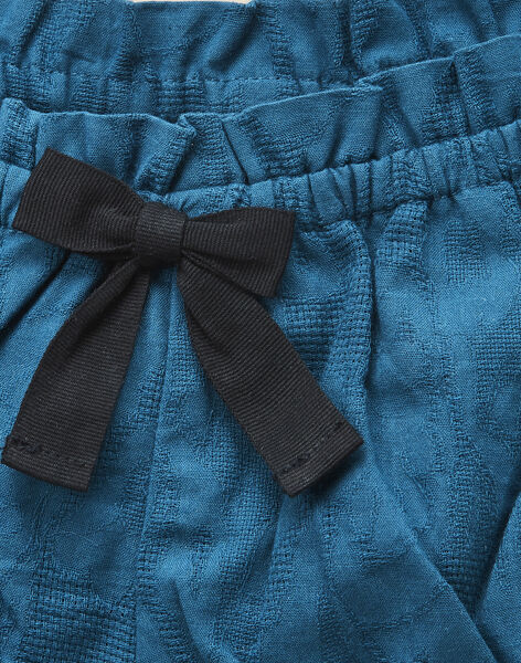 Short en coton avec motif floral bleu fille VODETTE 19 / 19IV2211N02631