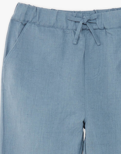 Pantalon garçon bleu horizon en coton lin  CHAD 21 / 21VU2022N03216