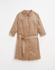 Robe chemise future maman velours sable manche longues FANDY 22 / 22IW2693NAS808