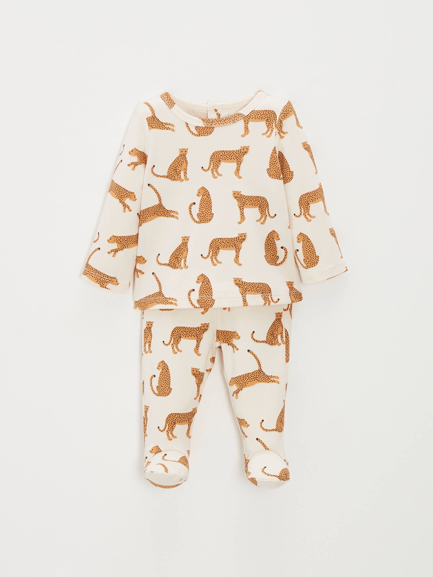 Pyjama 2 pièces léger en coton imprimé léopards
