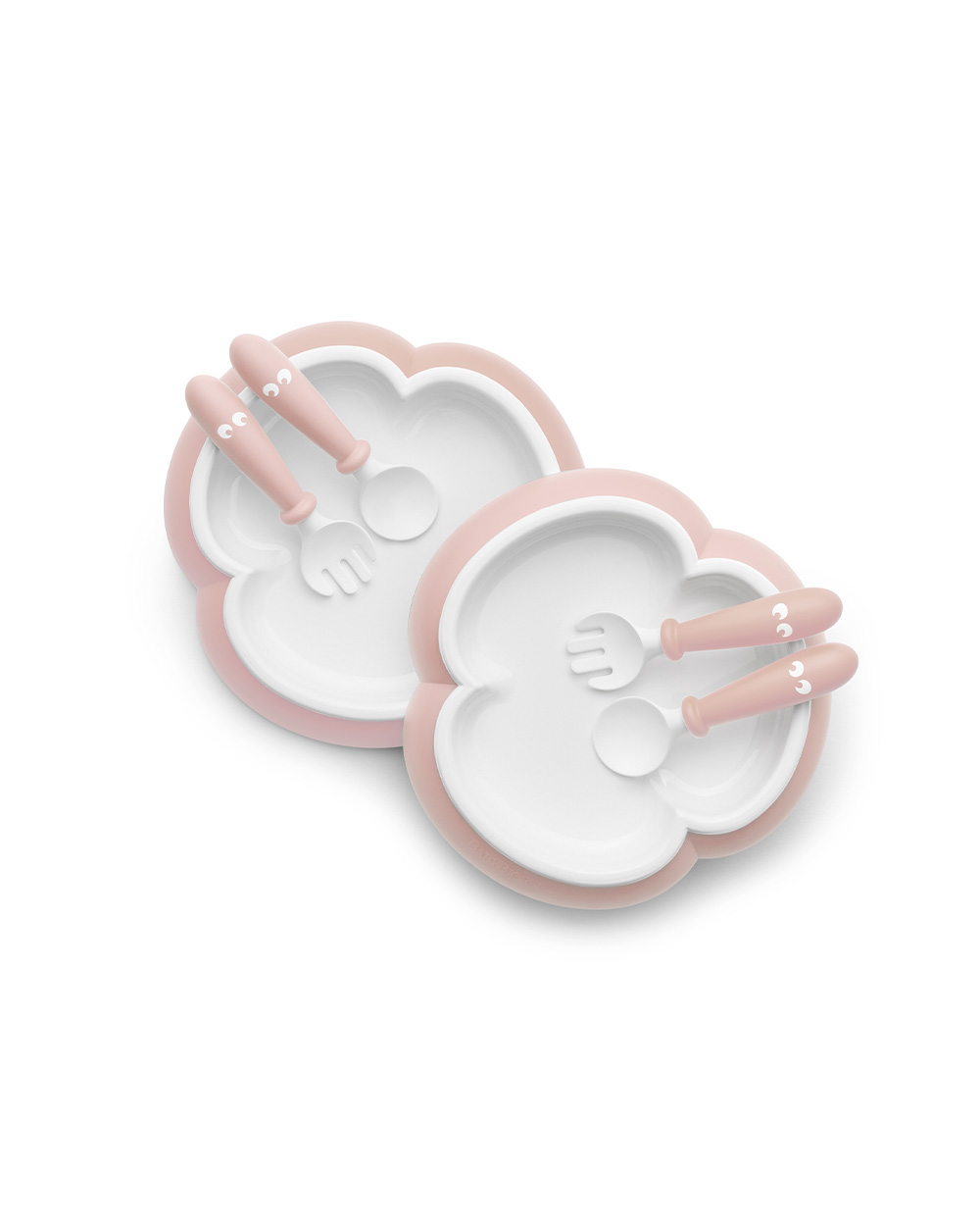 Lot de 2 assiettes et couverts Coloris rose pastel  Babybj&ouml;rn