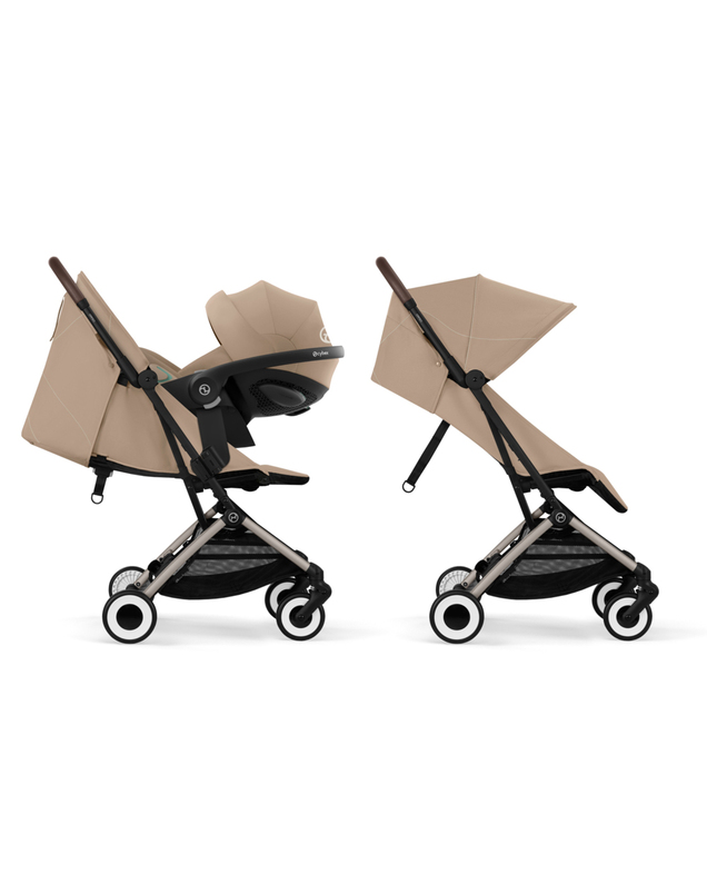 Poussette Orfeo Châssis taupe coloris Almond Beige Cybex