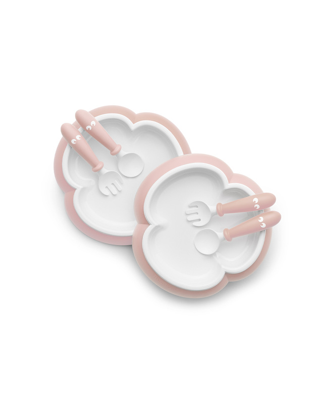 Lot de 2 assiettes et couverts Coloris rose pastel  Babybjörn