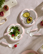 Lot de 2 assiettes et couverts Coloris rose pastel  Babybj&ouml;rn