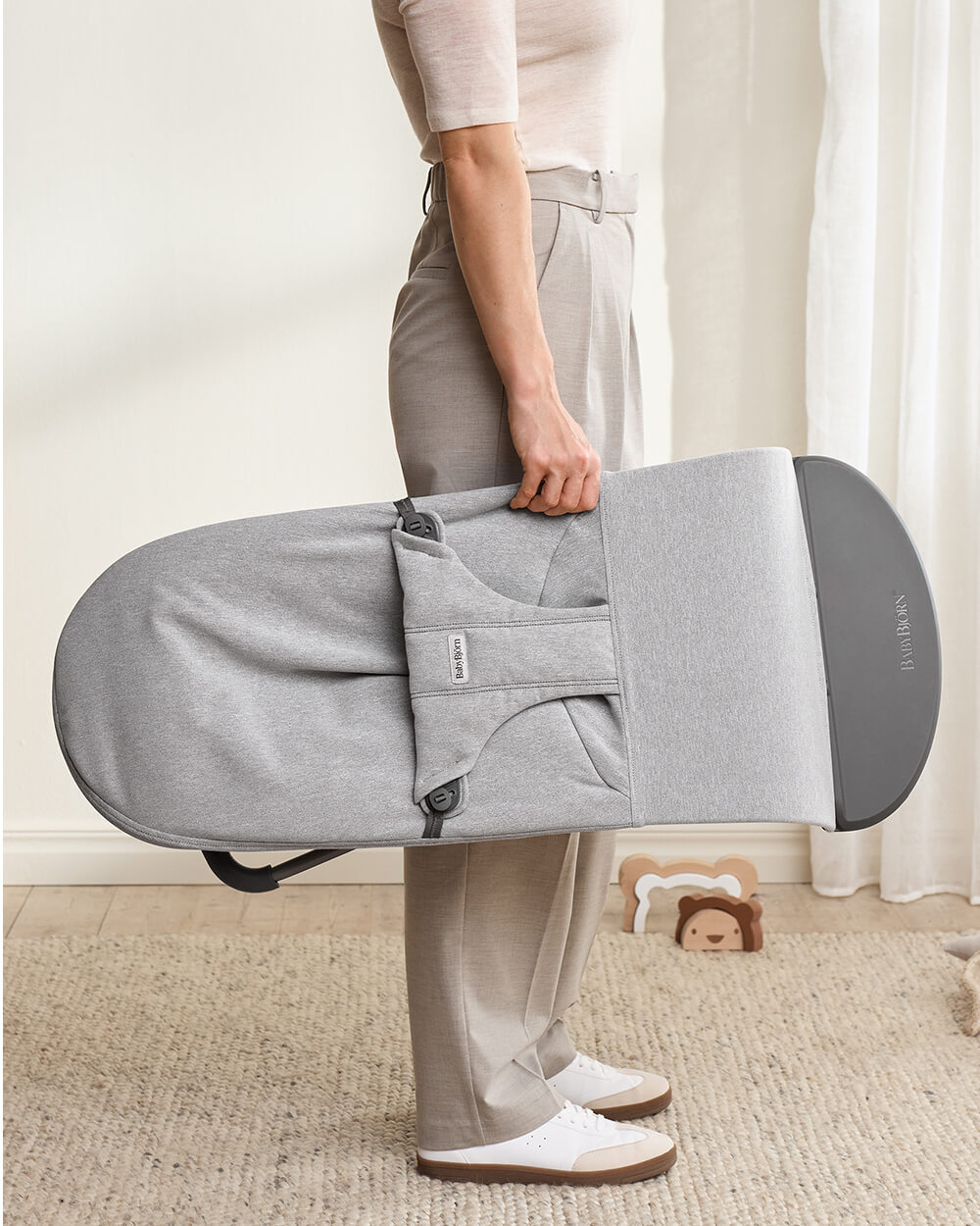 Transat Bliss tiss&eacute; chin&eacute; Coloris gris clair  Babybj&ouml;rn