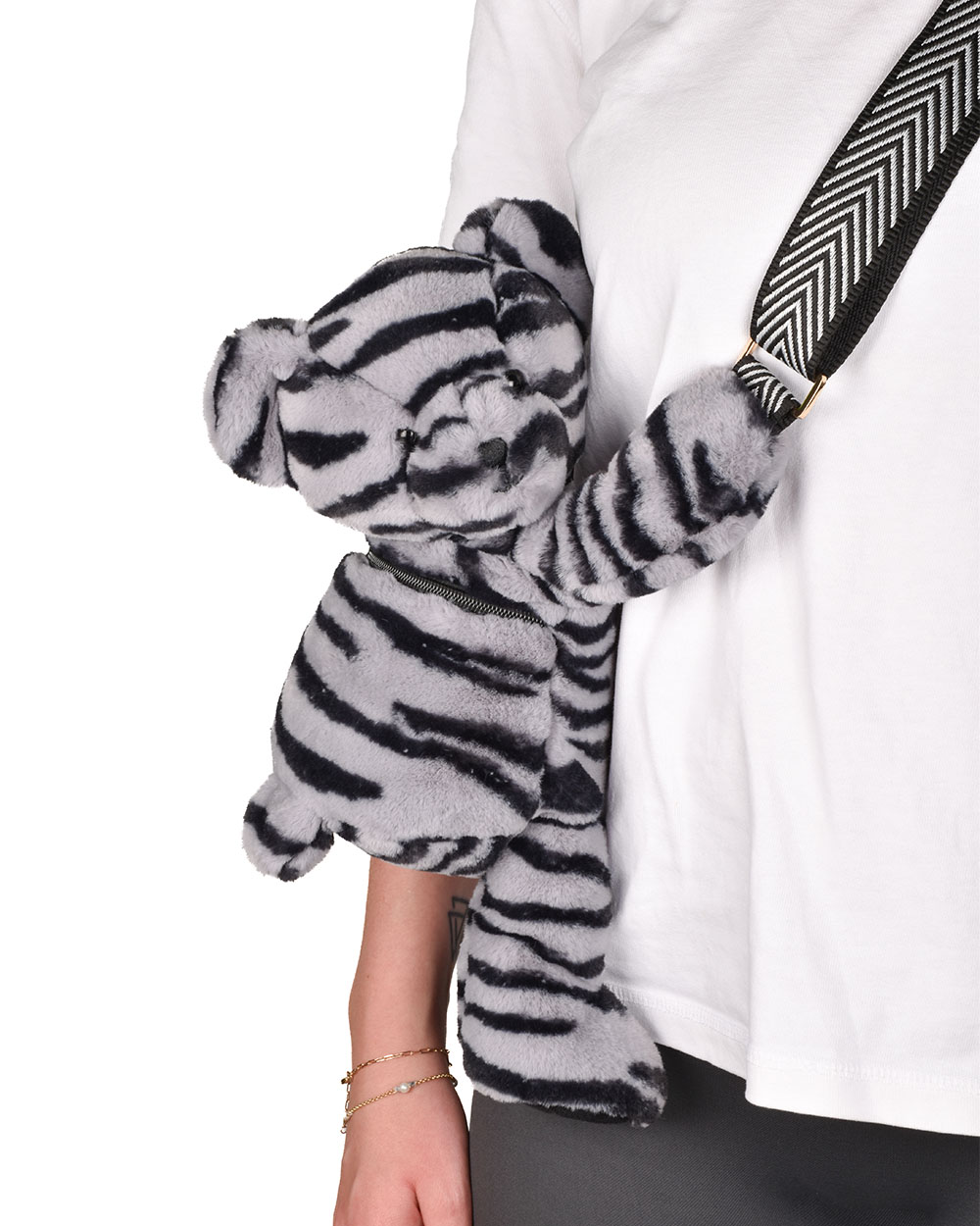 Sac bandoulière ours Coloris zèbre Doudou et Compagnie
