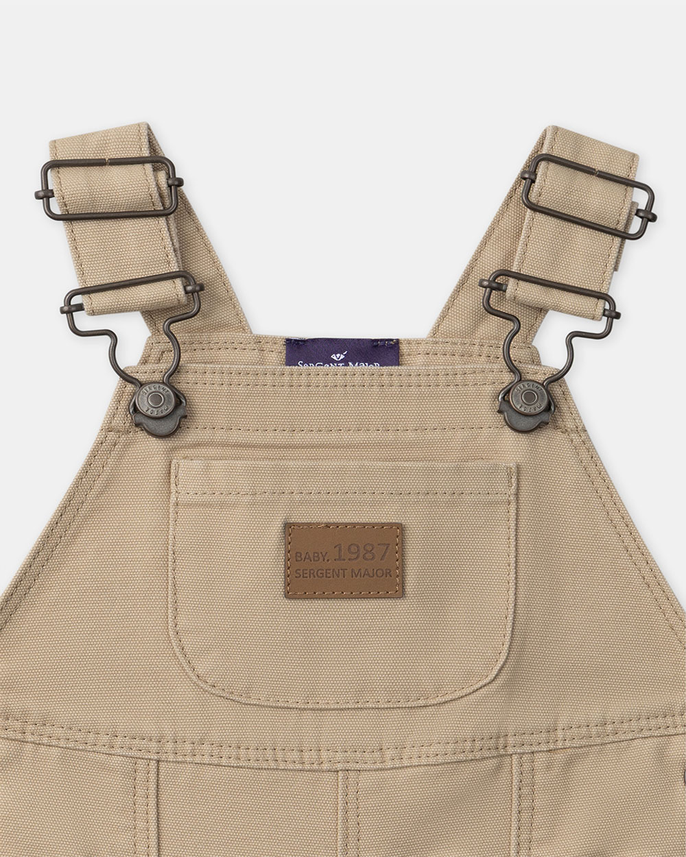 Salopette longue en coton Coloris beige Sergent Major