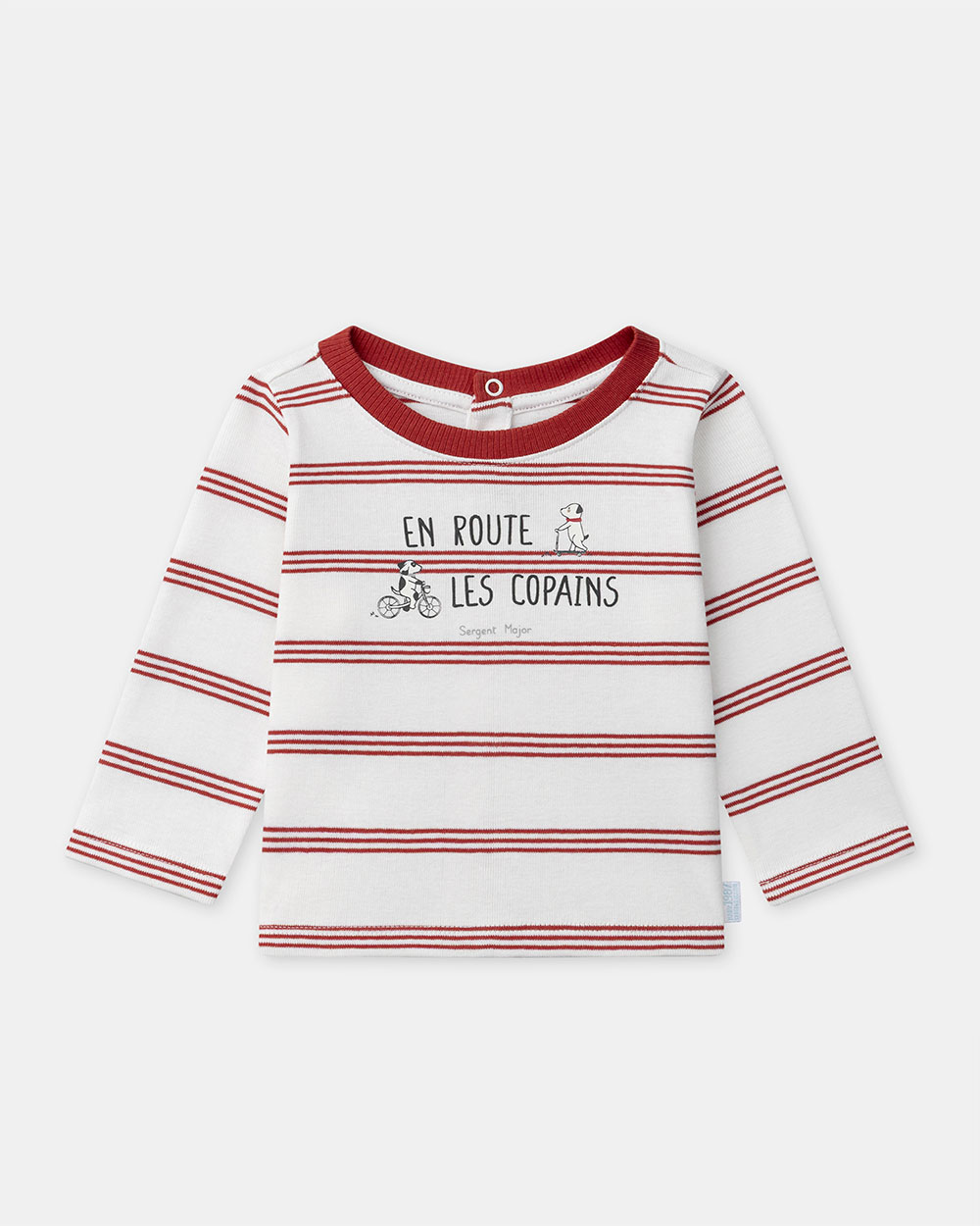 T-shirt à rayures En route les copains Coloris rouge Sergent Major