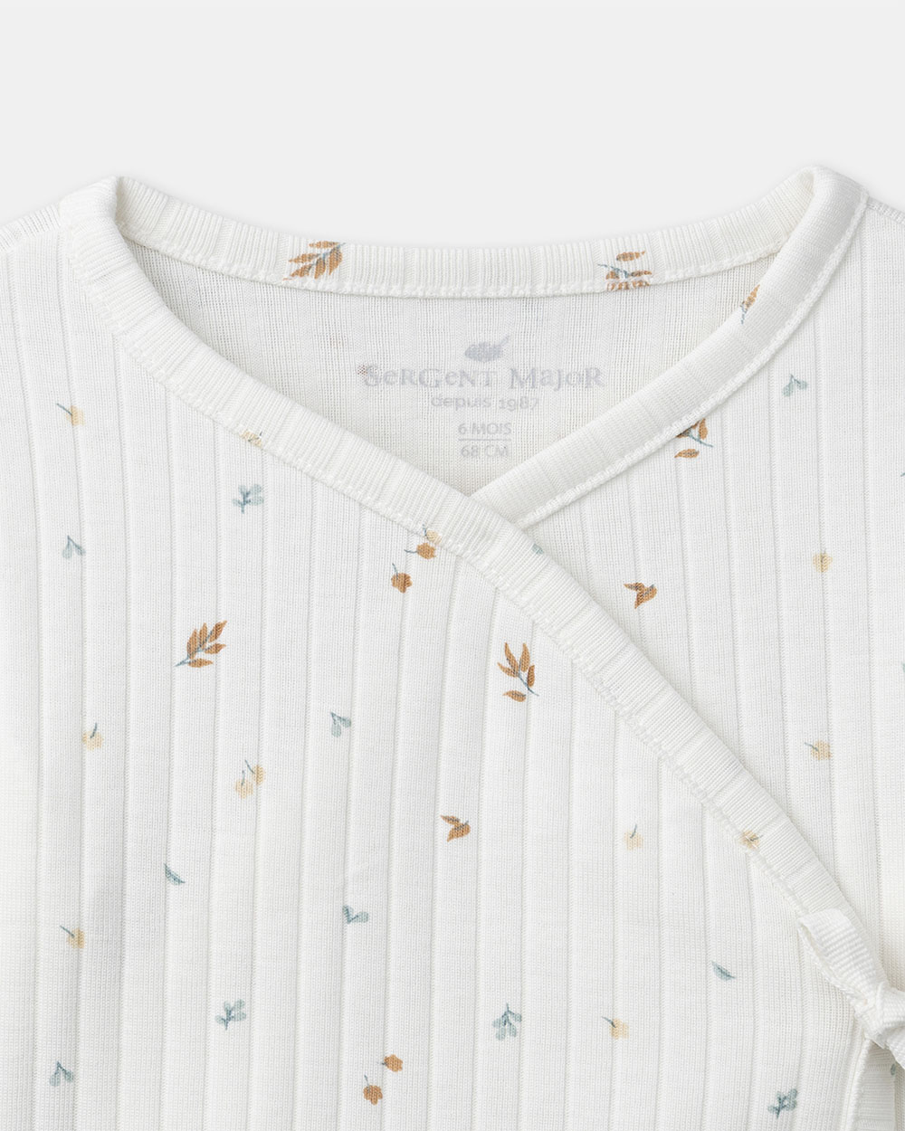 Ensemble haut, pantalon et bonnet imprim&eacute; feuillage Coloris &eacute;cru  Sergent Major