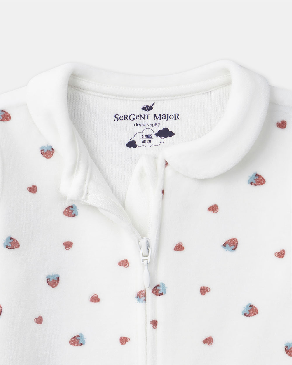 Grenouillère imprimé fraises Coloris blanc Sergent Major