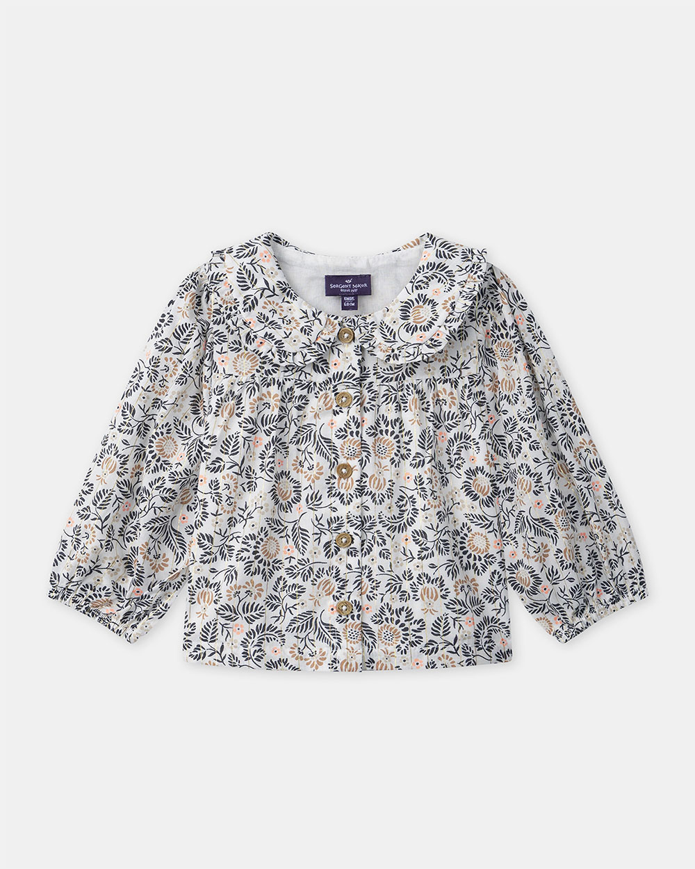Blouse imprimée fleuri à col Coloris gris foncé Sergent Major