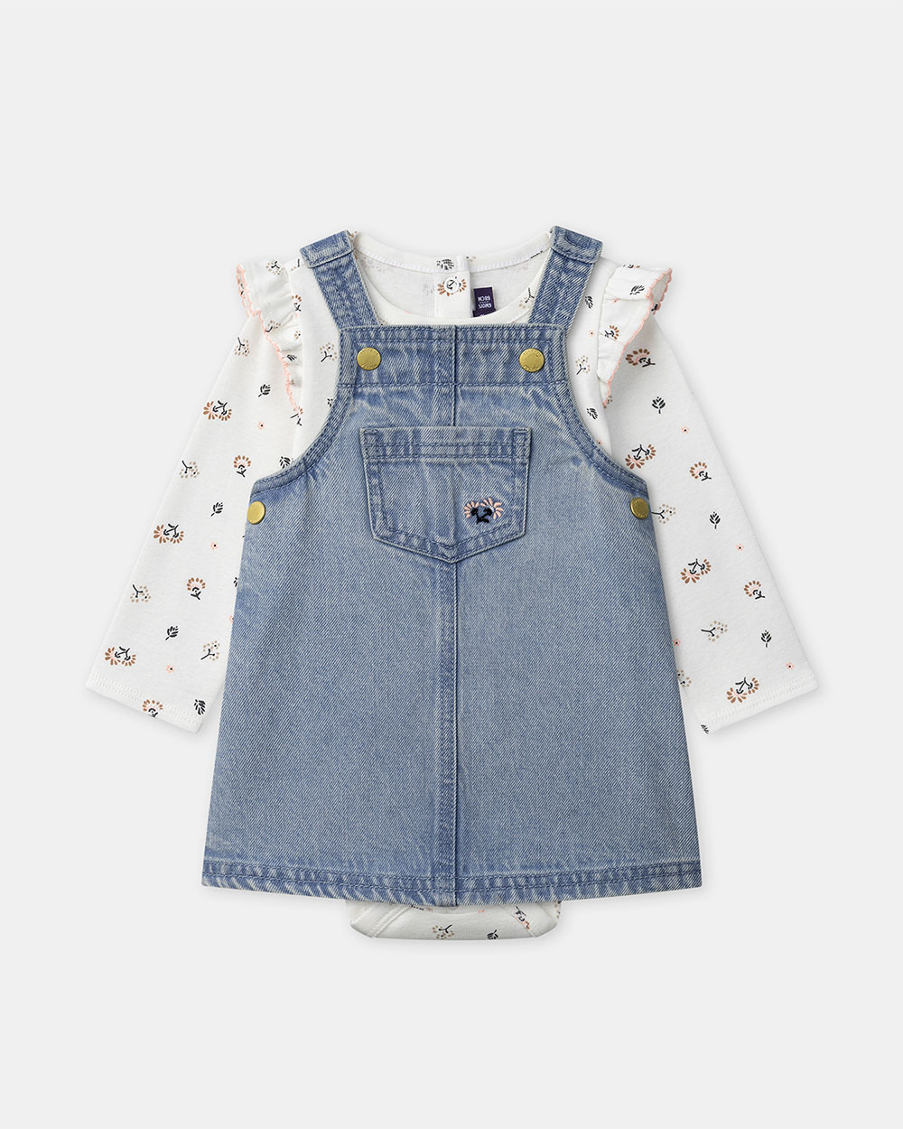 Ensemble chasuble denim + body Coloris bleu Sergent Major