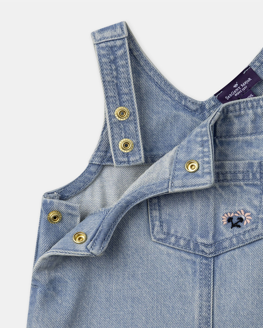 Ensemble chasuble denim + body Coloris bleu Sergent Major
