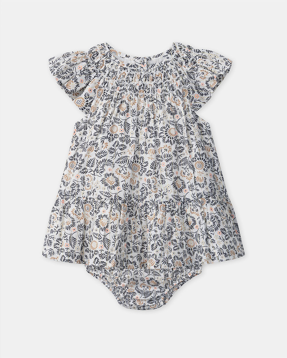 Robe et bloomer imprimé fleuri Coloris gris Sergent Major