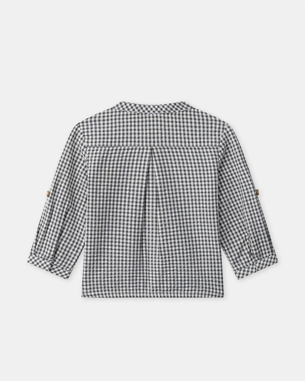 Chemise vichy col mao Coloris gris foncé Sergent Major