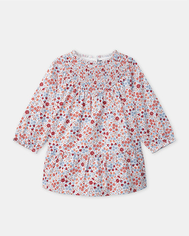 Robe imprim&eacute;e fleurs et fraises Coloris rouge et bleu  Sergent Major