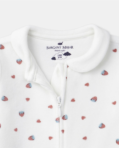 Grenouill&egrave;re imprim&eacute; fraises Coloris blanc  Sergent Major