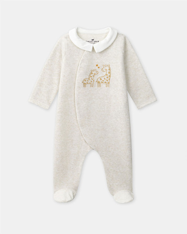 Grenouill&egrave;re &agrave; broderie girafe Coloris beige  Sergent Major