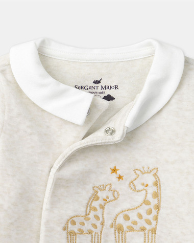 Grenouill&egrave;re &agrave; broderie girafe Coloris beige  Sergent Major