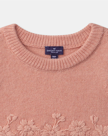 Pull brod&eacute; sans manches Coloris corail  Sergent Major