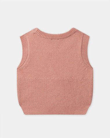 Pull brod&eacute; sans manches Coloris corail  Sergent Major