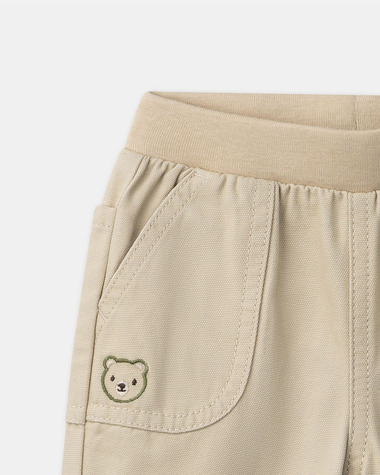Pantalon avec broderie ourson Coloris beige  Sergent Major