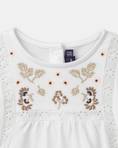 Blouse &agrave; broderie fleurs Coloris &eacute;cru  Sergent Major