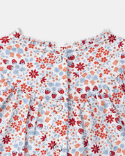 Robe imprimée fleurs et fraises Coloris rouge et bleu Sergent Major