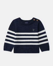 Pull en coton à rayures Coloris bleu marine Sergent Major