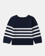 Pull en coton à rayures Coloris bleu marine Sergent Major