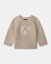 Pull à broderie ours Coloris beige Sergent Major