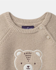Pull à broderie ours Coloris beige Sergent Major