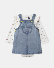 Ensemble chasuble denim + body Coloris bleu Sergent Major