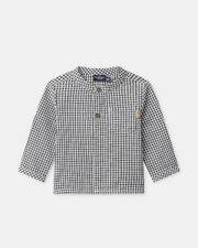 Chemise vichy col mao Coloris gris foncé Sergent Major