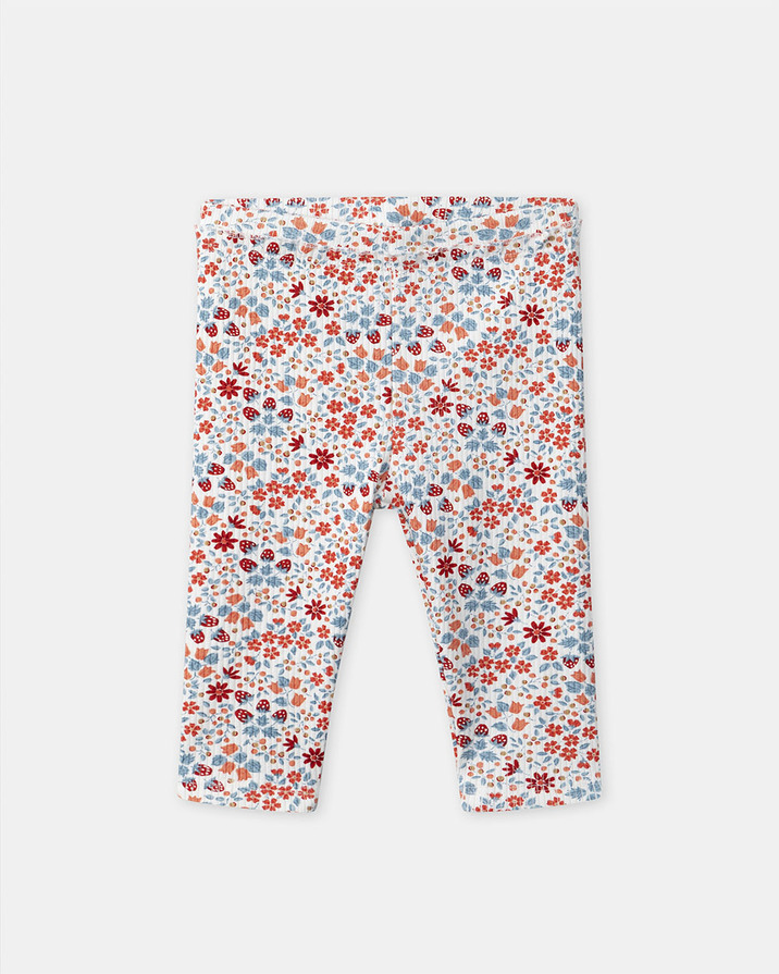 Legging imprimé fleurs et fraises Coloris rouge et bleu Sergent Major