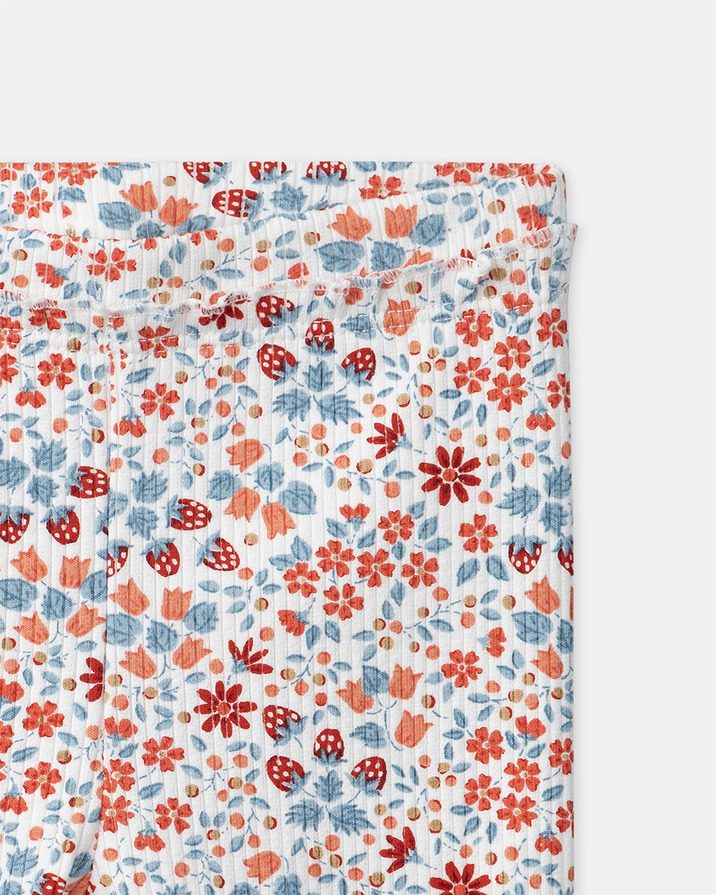 Legging imprimé fleurs et fraises Coloris rouge et bleu Sergent Major