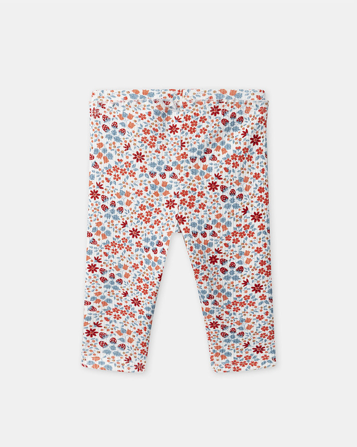 Legging imprimé fleurs et fraises Coloris rouge et bleu Sergent Major
