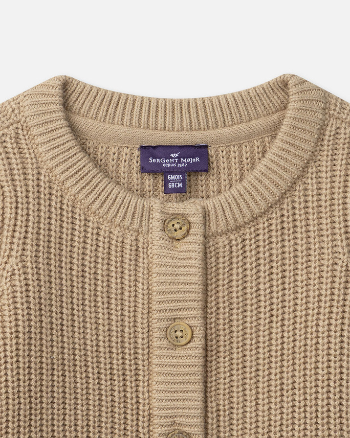 Cardigan en tricot Coloris beige Sergent Major