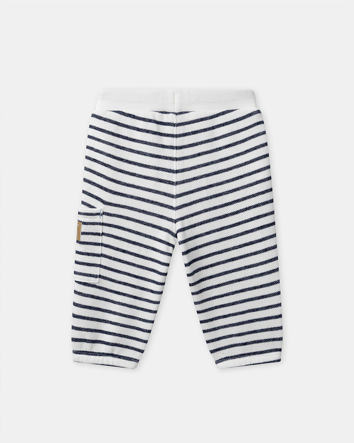 Jogging &agrave; rayures avec cordon Coloris bleu marine  Sergent Major