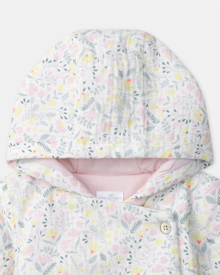 Veste à capuche imprimé fleuri Coloris rose Sergent Major