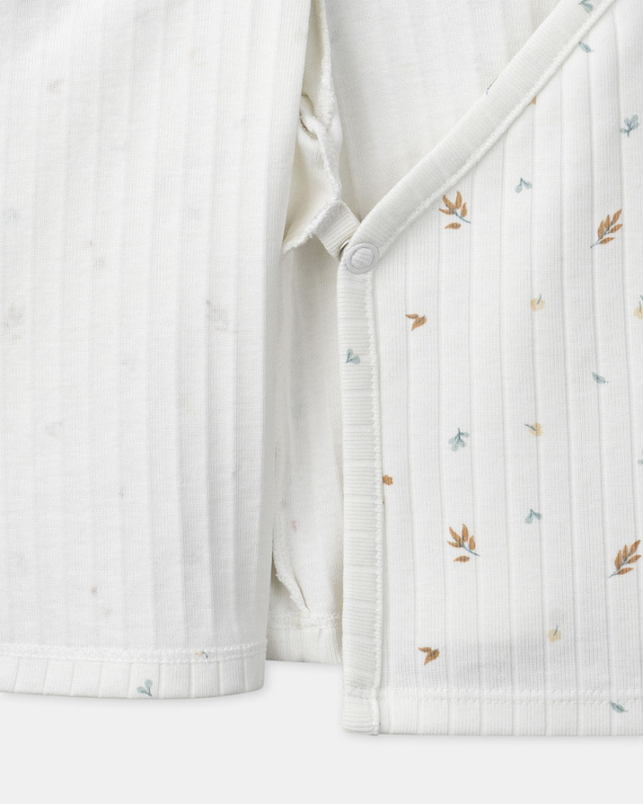 Ensemble haut, pantalon et bonnet imprim&eacute; feuillage Coloris &eacute;cru  Sergent Major